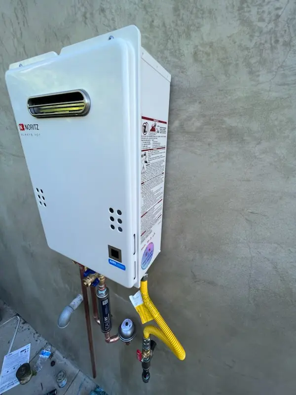 Tankless water heater installation for Unity homes